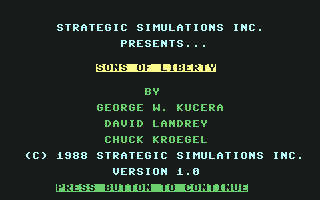 Sons Of Liberty screenshot 2 for Commodore 64
